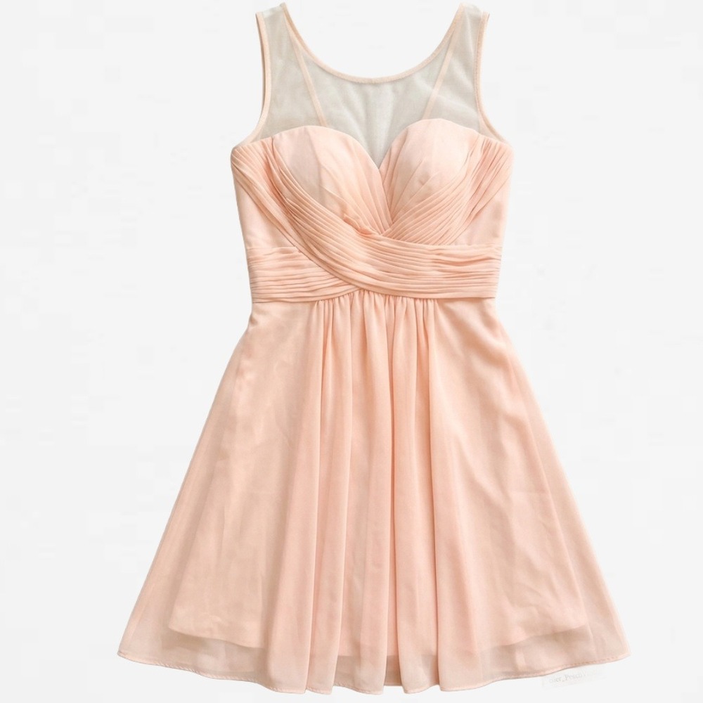 Mayqueen Peach Mesh Illusion Lace Up Back Cocktail Homecoming Dress Size 6